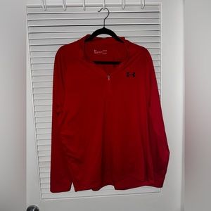 Red under quarter zip